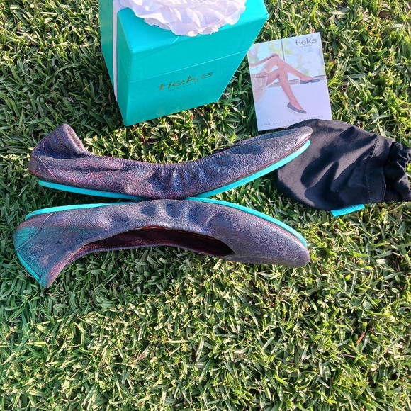 Custom Glitter Silver-Slate Grey Tieks Ballet Flats Sz.9 - Picture 4 of 9